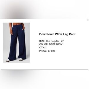 Fabletics Downtown Wide Leg Pants in XL NEW